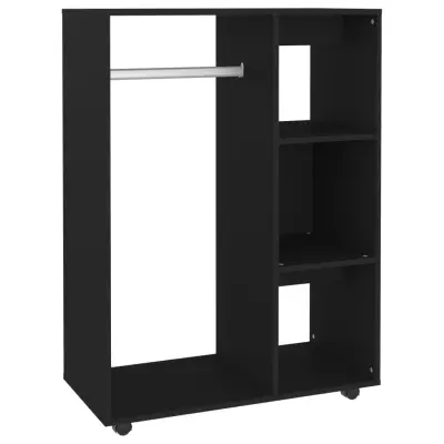 vidaXL Garderobna omara črna 80x40x110 cm iverna plošča