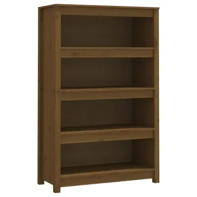 vidaXL Knjižna omara medeno rjava 80x35x126 cm trdna borovina