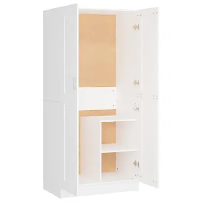 vidaXL Garderobna omara bela 82,5x51,5x180 cm iverna plošča