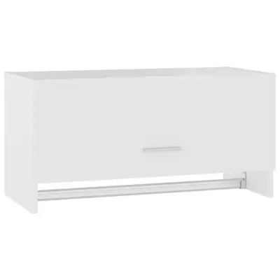 vidaXL Garderobna omara bela 70x32,5x35 cm iverna plošča