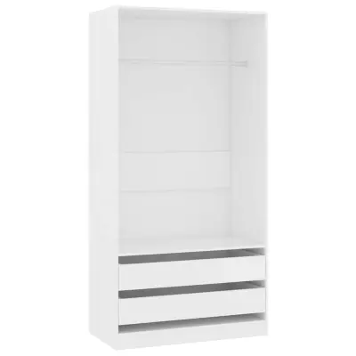 vidaXL Garderobna omara bela 100x50x200 cm iverna plošča
