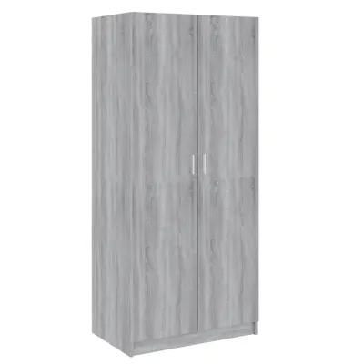 vidaXL Garderobna omara siva sonoma 80x52x180 cm konstruiran les