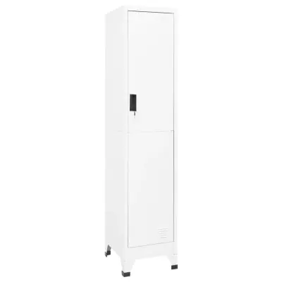 vidaXL Omara s ključavnico bela 38x45x180 cm jeklo