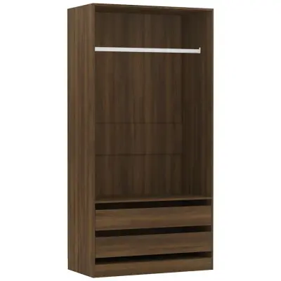 vidaXL Garderobna omara rjavi hrast 100x50x200 cm inženirski les