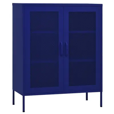 vidaXL Omara za shranjevanje mornarsko modra 80x35x101,5 cm jeklo