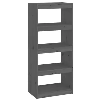 vidaXL Knjižna omara / pregrada siva 60x30x135,5 cm trden les