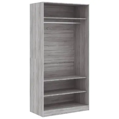 vidaXL Garderobna omara siva sonoma 100x50x200 cm inženirski les