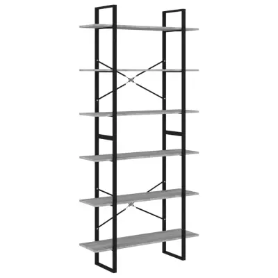 vidaXL Visoka omara siva sonoma 100x30x210 cm konstruiran les