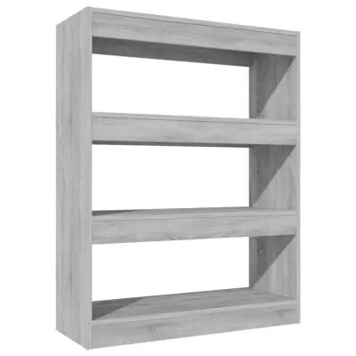 vidaXL Knjižna omara/pregrada siva sonoma hrast 80x30x103 cm
