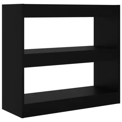 vidaXL Knjižna omara/pregrada črna 80x30x72 cm iverna plošča