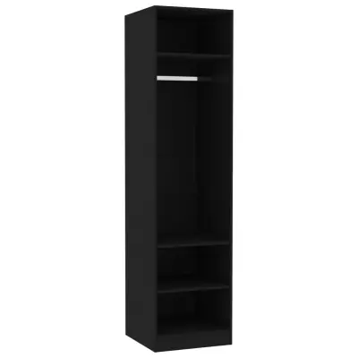 vidaXL Garderobna omara črna 50x50x200 cm iverna plošča