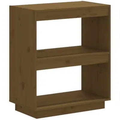vidaXL Knjižna omara medeno rjava 60x35x71 cm trdna borovina