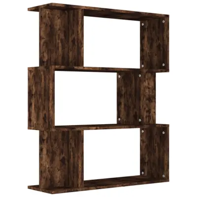 vidaXL Knjižna omara/pregrada dimljen hrast 80x24x96cm inženirski les