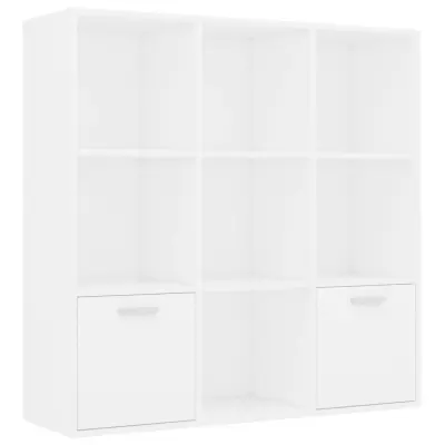 vidaXL Knjižna omara bela 98x30x98 cm iverna plošča