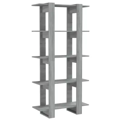 vidaXL Knjižna omara/pregrada siva sonoma hrast 80x30x160 cm