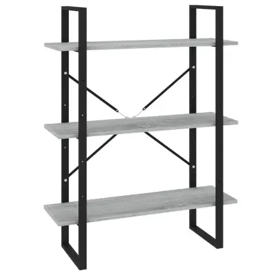 vidaXL Knjižna omara siva sonoma 80x30x105 cm konstruiran les