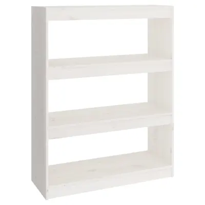 vidaXL Knjižna omara/pregrada bela 80x30x103,5 cm trdna borovina