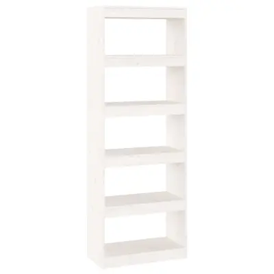 vidaXL Knjižna omara/pregrada bela 60x30x167,5 cm trdna borovina
