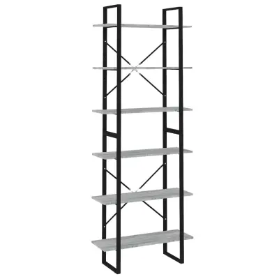 vidaXL Visoka omara siva sonoma 80x30x210 cm konstruiran les