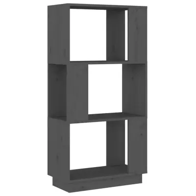 vidaXL Knjižna omara/pregrada siva 51x25x101 cm trdna borovina