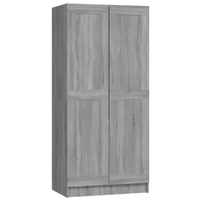 vidaXL Garderobna omara siva sonoma 82,5x51,5x180 cm inženirski les