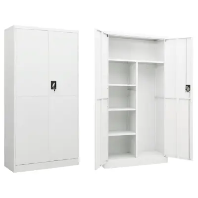 vidaXL Omara s ključavnico bela 90x40x180 cm jeklo