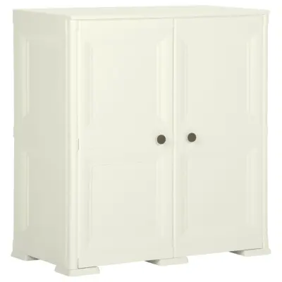 vidaXL Plastična omara 79x43x85,5 cm lesen dizajn vanilla ice