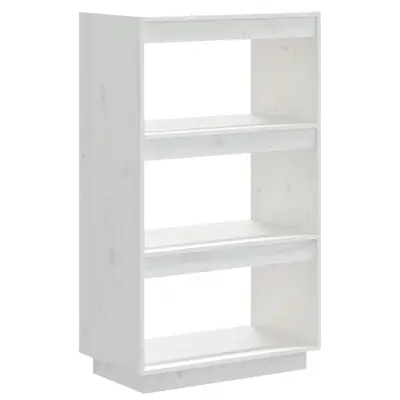 vidaXL Knjižna omara / pregrada bela 60x35x103 cm trdna borovina