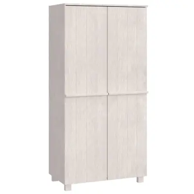 vidaXL Garderobna omara HAMAR bela 89x50x180 cm trdna borovina