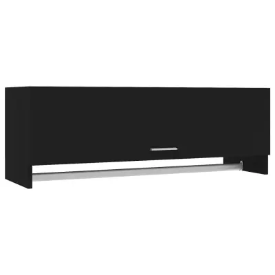 vidaXL Garderobna omara črna 100x32,5x35 cm iverna plošča