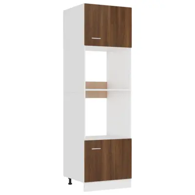 vidaXL Omara za mikrovalovno pečico “Lyon” rjav hrast 60x57x207 cm