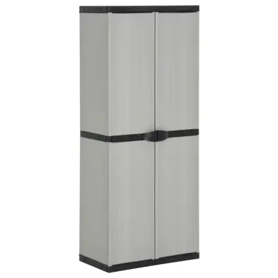 vidaXL Vrtna omara s 3 policami siva in črna 68x40x168 cm