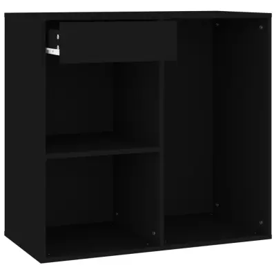 vidaXL Kozmetična omarica črna 80x40x75 cm inženirski les