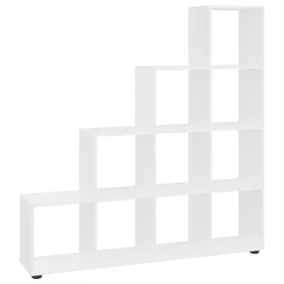 vidaXL Stopničasta knjižna omara visok sijaj bela 142 cm inžen. les