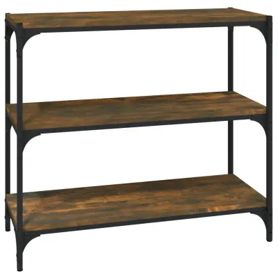 vidaXL Knjižna omara dimljen hrast 80x33x70,5 cm inž. les in jeklo