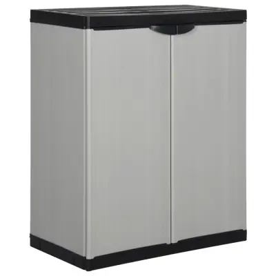 vidaXL Vrtna omara z 1 polico siva in črna 68x40x85 cm
