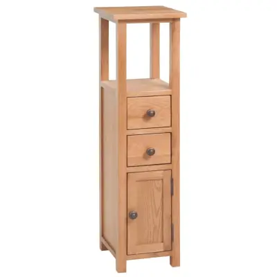 vidaXL Kotna omarica 26x26x96 cm trdna hrastovina