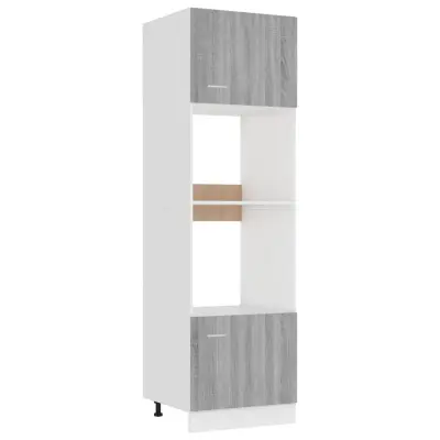 vidaXL Omara za mikrovalovno pečico “Lyon” siva sonoma 60x57x207 cm