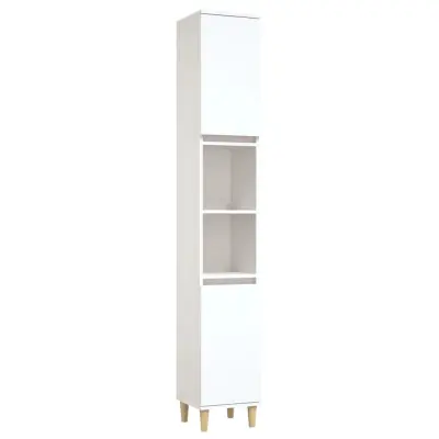 vidaXL Kopalniška omarica bela 30x30x190 cm inženirski les