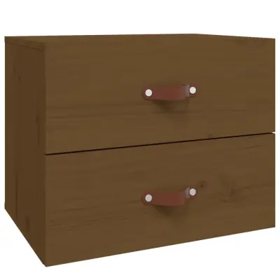 vidaXL Stenska nočna omarica medeno rjava 50x36x40 cm