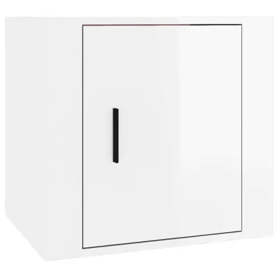 vidaXL Nočna omarica visok sijaj bela 50x39x47 cm