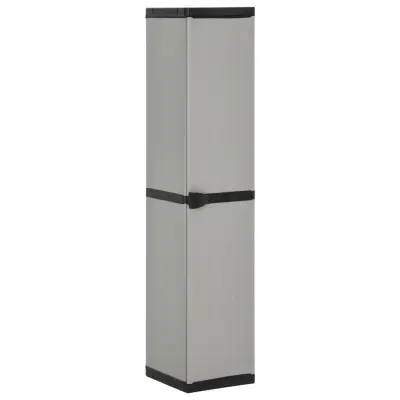 vidaXL Vrtna omara s 3 policami siva in črna 68x40x168 cm