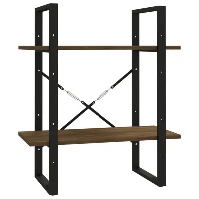 vidaXL Knjižna omara 2-nadstropna rjav hrast 60x30x70 cm konstr. les