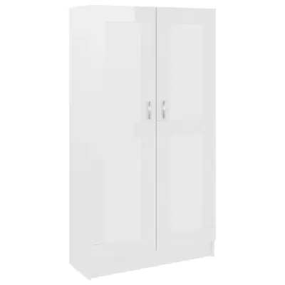 vidaXL Knjižna omara visok sijaj bela 82,5x30,5x150 cm iverna plošča