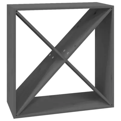 vidaXL Vinska omarica siva 62x25x62 cm trdna borovina