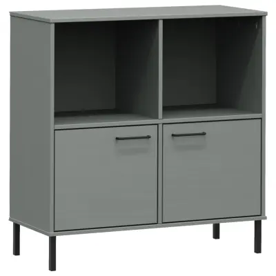 vidaXL Knjižna omara z nogami siva 90x35x90,5 cm trden les OSLO