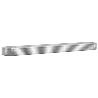 vidaXL Visoka greda iz prašno premazanega jekla 544x100x36 cm srebrna
