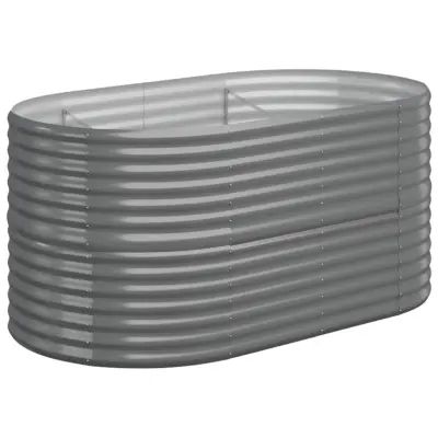 vidaXL Visoka greda iz prašno premazanega jekla 152x80x68 cm siva