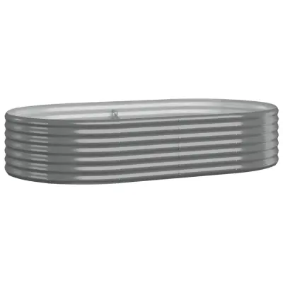vidaXL Visoka greda iz prašno premazanega jekla 175x100x36 cm siva