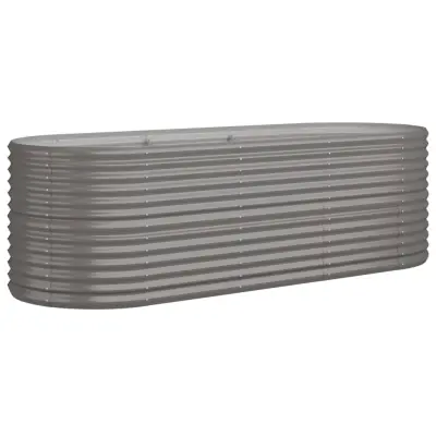 vidaXL Visoka greda iz prašno premazanega jekla 224x80x68 cm siva